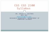 DR. DAVID A. GAITROS MCH 103 DGAITROS@FSU.EDU RESEARCH ASSOCIATE, DEPARTMENT OF COMPUTER SCIENCE CGS CGS 2100 Syllabus.