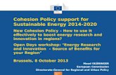 Regional Policy Cohesion Policy support for Sustainable Energy 2014-2020 New Cohesion Policy – How to use it effectively to boost energy research and innovation.
