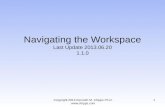 Copyright 2013 Kenneth M. Chipps Ph.D.  Navigating the Workspace Last Update 2013.06.20 1.1.0 1.
