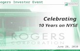 This presentation may not be reproduced, copied, published, transmitted or otherwise distributed for any reason. June 28, 2010 Rogers Investor Event Celebrating.