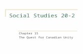 Social Studies 20-2 Chapter 15 The Quest for Canadian Unity.