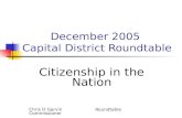 December 2005 Capital District Roundtable Citizenship in the Nation Chris D Garvin Roundtable Commissioner.
