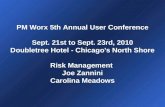PM Worx 5th Annual User Conference Sept. 21st to Sept. 23rd, 2010 Doubletree Hotel - Chicago's North Shore Risk Management Joe Zannini Carolina Meadows.