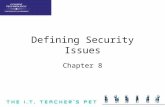 Defining Security Issues Chapter 8. General E-business Security Issues Any e-business needs to be concerned about network security The internet is a “public”