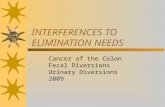 INTERFERENCES TO ELIMINATION NEEDS Cancer of the Colon Fecal Diversions Urinary Diversions 2009.