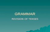 GRAMMAR REVISION OF TENSES. Present Simple  General truths – Water freezes at 32 degrees Fahrenheit.  Habits and Routines (with adverbs of frequency.