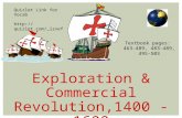 Textbook pages: 463-489, 483-489, 495-503 Exploration & Commercial Revolution,1400 - 1600 Quizlet Link for Vocab .