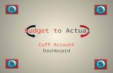 Budget to Actual Cuff Account Dashboard. Definition of Cuff Accounting: A term used to describe single entry accounting methods. Single entry accounting.
