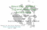 Housing Summit Island Housing Solutions Research Performed and Initial Ideas Put Forward A Report by the Orcas Research Group