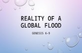 REALITY OF A GLOBAL FLOOD GENESIS 6-9. THE ARK 6:1-12  THE EARTH IS WICKED, NOAH FINDS FAVOR 6:13-22  NOAH IS COMMANDED TO BUILD AN ARK AND GATHER ANIMALS.