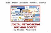 SOCIAL NETWORKING DOS AND DON’TS by Sheila Pawlowski WORK-BASED LEARNING VIRTUAL CAMPUS 1.
