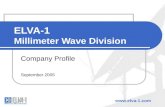 ELVA-1 Millimeter Wave Division Company Profile September 2005 .