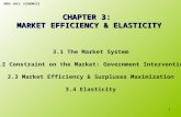 UBEA 1013: ECONOMICS 1 CHAPTER 3: MARKET EFFICIENCY & ELASTICITY 3.1 The Market System 3.2 Constraint on the Market: Government Intervention 3.3 Market.