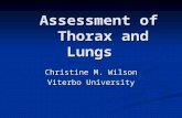 Assessment of Thorax and Lungs Christine M. Wilson Viterbo University.