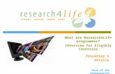 What are Research4Life programmes? [Overview for Eligible Countries Presenter's details Date of the presentation.