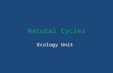 Natural Cycles Ecology Unit. Water and certain chemicals- such as carbon, oxygen, and nitrogen- are constantly being exchanged between air, water, soil,