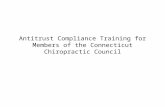 Antitrust Compliance Training for Members of the Connecticut Chiropractic Council.