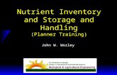 Nutrient Inventory and Storage and Handling (Planner Training) John W. Worley.