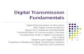 Digital Transmission Fundamentals Digital Representation of Information Why Digital Communications? Signal Time Variations And Bandwidth Characterization.
