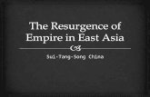 Sui-Tang-Song China.  Chinese Regionalism  220-589 (Post Han- Sui)  A time of political division, economic turmoil, and social conflict.  Regional.