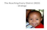 The Reaching Every District (RED) strategy.  Re-establish outreach services  Conduct supportive supervision  Establish community links with service.
