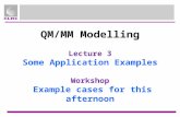 QM/MM Modelling Lecture 3 Some Application Examples Workshop Example cases for this afternoon.