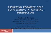 PROMOTING ECONOMIC SELF SUFFICIENCY: A NATIONAL PERSPECTIVE January 25, 2011 1 Michael Morris Chief Executive Officer Burton Blatt Institute at Syracuse.