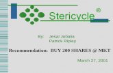 By:Jesal Jobalia Patrick Ripley Recommendation: BUY 200 SHARES @ MKT March 27, 2001.