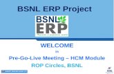 WELCOME in Pre-Go-Live Meeting – HCM Module ROP Circles, BSNL BSNL ERP Project.