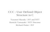 CCC : User Defined Object Structure in C Yasunori Harada / JST and NTT Kenichi Yamazaki / NTT Docomo Richard Potter / JST.
