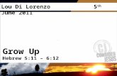 Grow Up Hebrew 5:11 – 6:12 Lou Di Lorenzo 5 th June 2011.