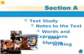 1 1  Text Study Text Study  Idea Sharing Idea Sharing  Notes to the Text Notes to the Text  Words and Expressions Words and Expressions  Writing.