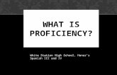 WHAT IS PROFICIENCY? White Station High School, Honor’s Spanish III and IV.