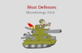 Host Defenses Microbiology 2314. A Healthy Host Has a Variety of Defenses to Prevent Infection.
