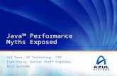 © 2005 Azul Systems, Inc. | Confidential Java™ Performance Myths Exposed Gil Tene, VP Technology, CTO Ivan Posva, Senior Staff Engineer Azul systems.