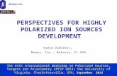 PERSPECTIVES FOR HIGHLY POLARIZED ION SOURCES DEVELOPMENT Vadim Dudnikov, Muons, Inc., Batavia, IL USA The XVth International Workshop on Polarized Sources,