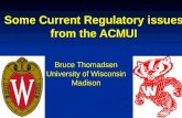 Bruce Thomadsen University of Wisconsin Madison Some Current Regulatory issues from the ACMUI.