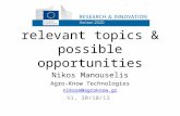 Relevant topics & possible opportunities Nikos Manouselis Agro-Know Technologies nikosm@agroknow.gr V1, 30/10/13.