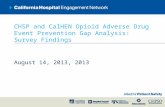 CHSP and CalHEN Opioid Adverse Drug Event Prevention Gap Analysis: Survey Findings August 14, 2013, 2013.
