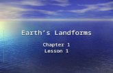 Earth’s Landforms Chapter 1 Lesson 1. Where do Landforms come from? Plate tectonics –L–L–L–Large, slow moving plates that make up Earth’s surface. When.