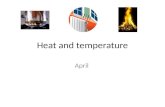 Heat and temperature April. Vocab for review Celsius condensation conduction convection energy transfer evaporation freezing gas heat joules Kelvin kinetic.