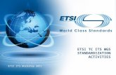 ETSI TC ITS WG5 STANDARDIZATION ACTIVITIES ETSI ITS Workshop 2011.