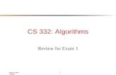 David Luebke 1 9/8/2015 CS 332: Algorithms Review for Exam 1.