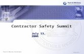 Pratt & Whitney Rocketdyne Contractor Safety Summit July 13, 2006 CP5_03_2174- 1.
