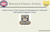 United States Army Financial Management Command Operational Support Team Research Finance Actions.