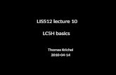 LIS512 lecture 10 LCSH basics Thomas Krichel 2010-04-14.