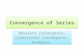 Convergence of Series Absolute convergence, Conditional convergence, Examples. Absolute convergence, Conditional convergence, Examples.