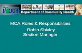 MCA Roles & Responsibilities Robin Shivley Section Manager.