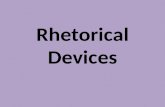 Rhetorical Devices. Rhetorical Devices to Use Alliteration Anadiplosis Antithesis Double negative Parallelism.