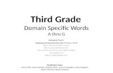 Third Grade Domain Specific Words A thru G Adapted from: Vocabulary for the Common Core (Marzano, 2013)